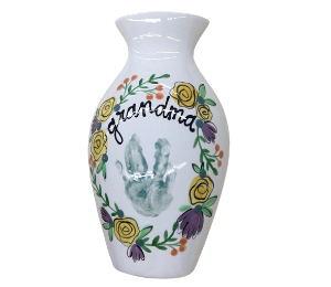 Cypress Floral Handprint Vase