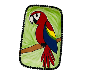 Cypress Scarlet Macaw Plate