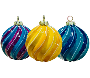 Cypress Jewel Toned Spiral Ornament